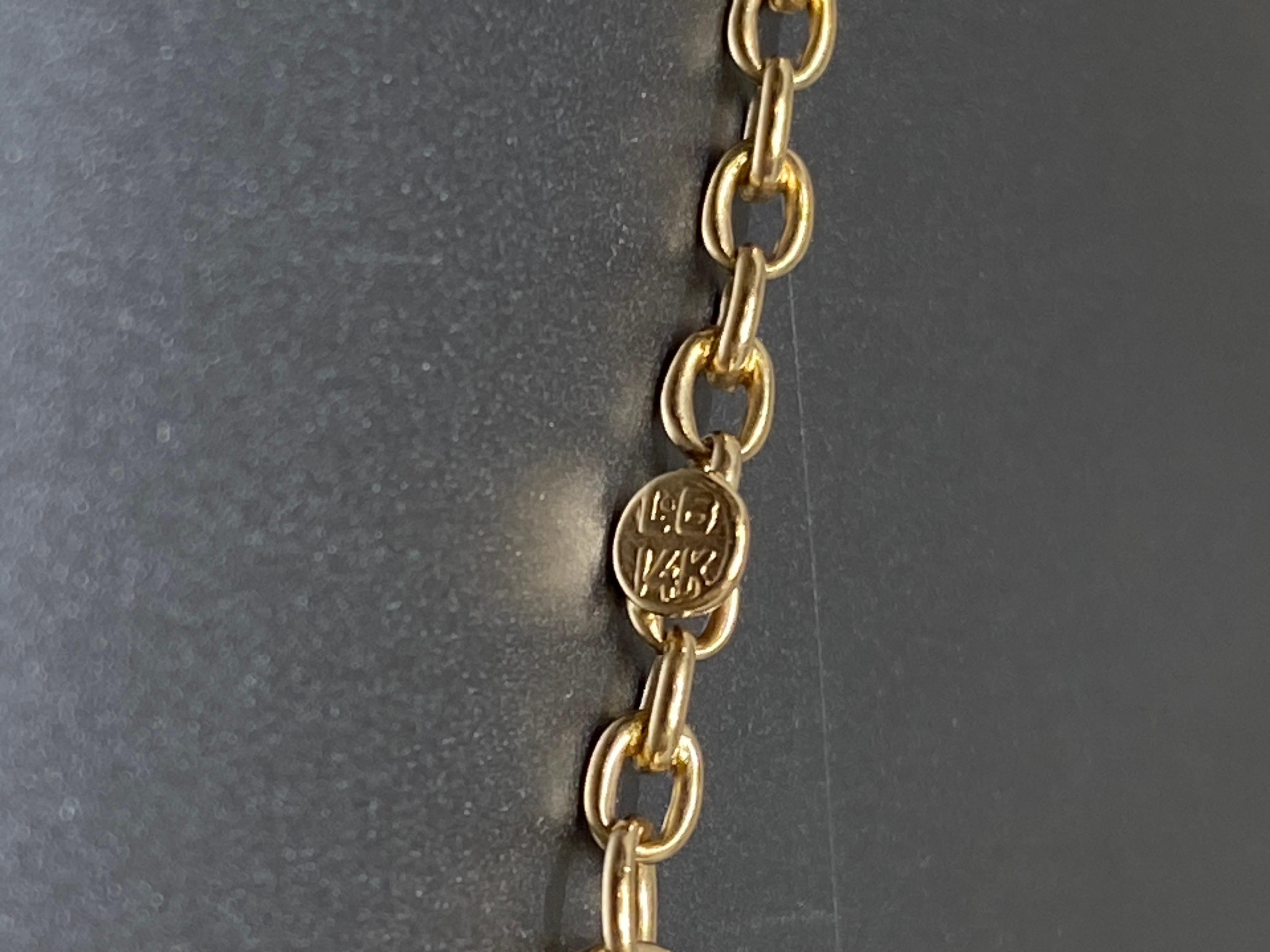 Antique Art Deco 14k Yellow Gold Watch Fob Chain Necklace Bracelet 2
