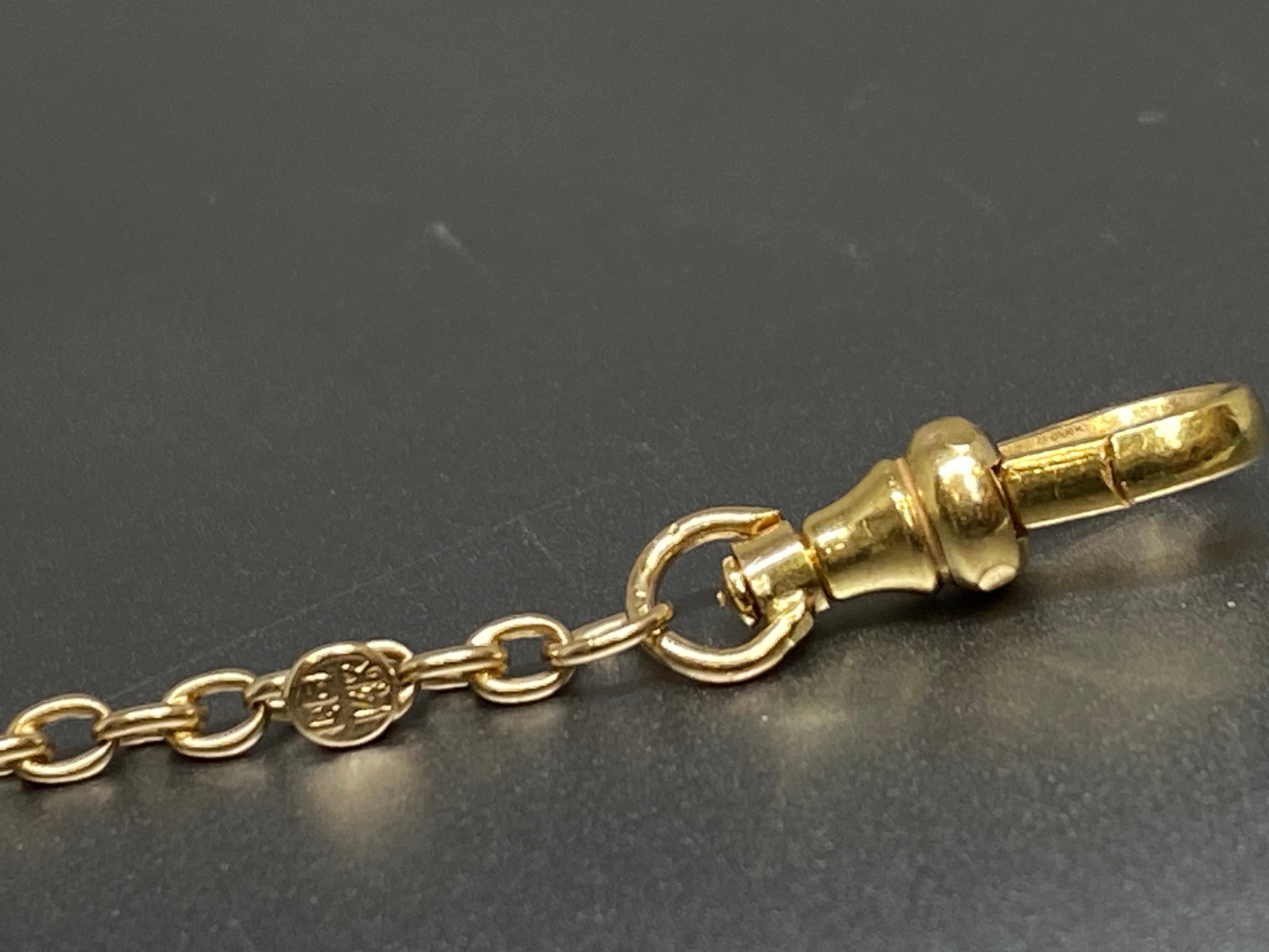 Antique Art Deco 14k Yellow Gold Watch Fob Chain Necklace Bracelet 3