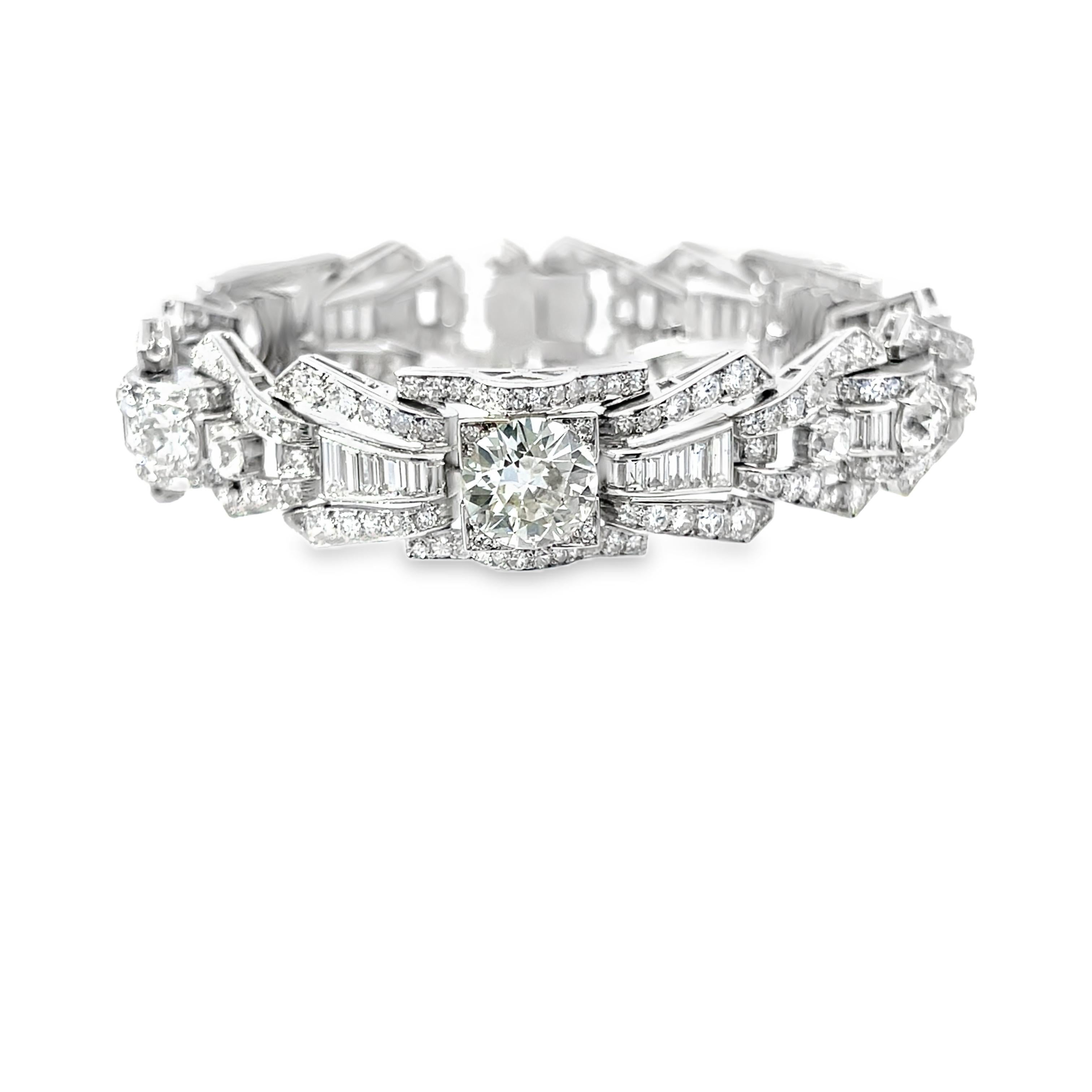 Antikes Art-Déco-Armband aus Platin mit 15,00 Karat Diamanten im Art déco-Stil im Angebot 5