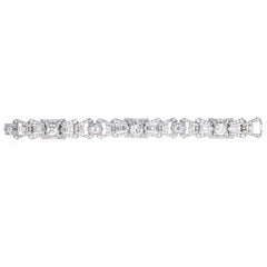 Antique Art Deco 15.00 Carat Diamond Bracelet in Platinum