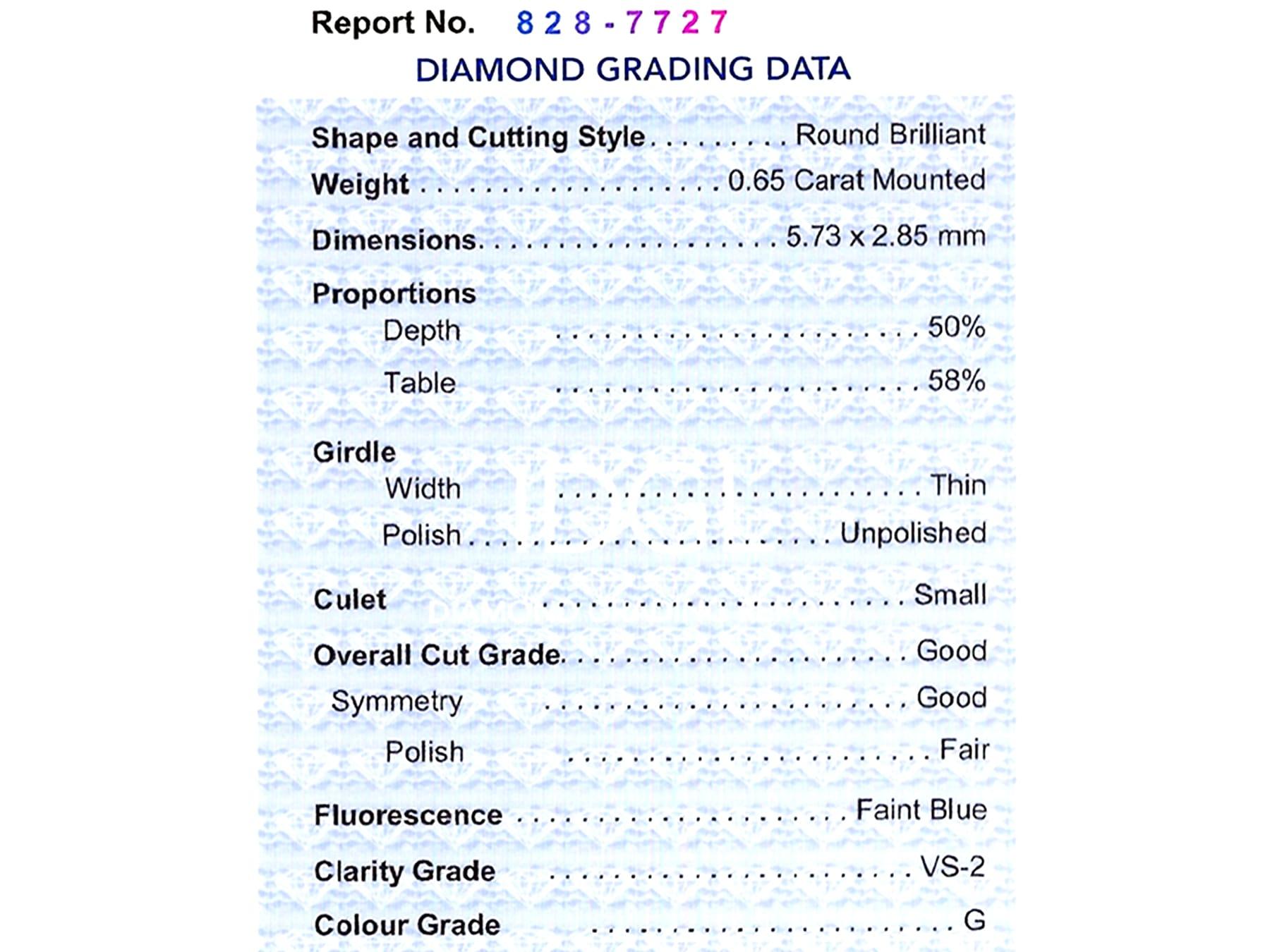 Bague ancienne Art Déco 1,53 carat diamant et or blanc 18k Circa 1920 en vente 5