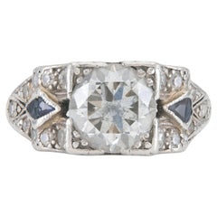 Antique Art Deco 1.62 Carat Old European Cut Diamond Engagement Ring