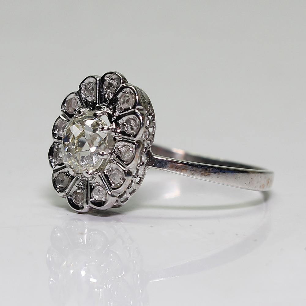 Women's or Men's Antique Art Deco 18 Karat Gold Diamond Ring