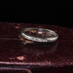 Antique Art Deco 18 Karat White Gold French Cut Diamond Half Eternity Band