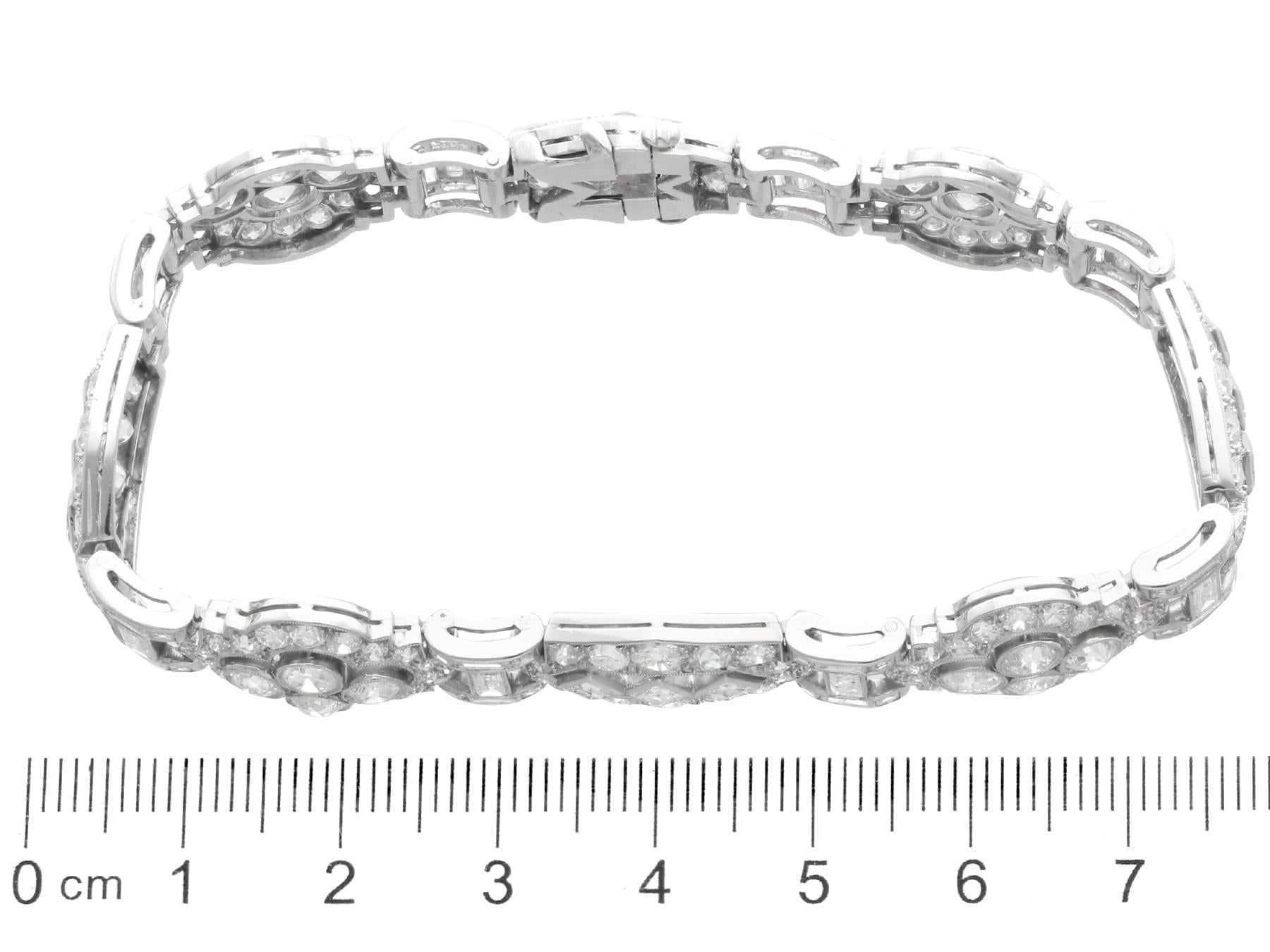 Bracelet Art déco ancien en platine et diamants de 18,36 carats, c. 1920 en vente 5