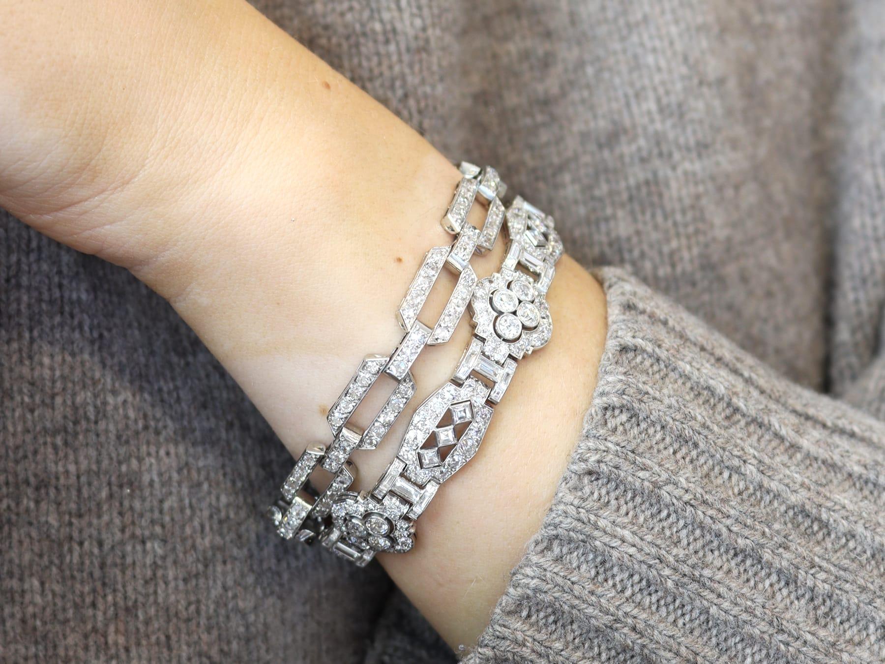 Taille vieille Europe Bracelet Art déco ancien en platine et diamants de 18,36 carats, c. 1920 en vente