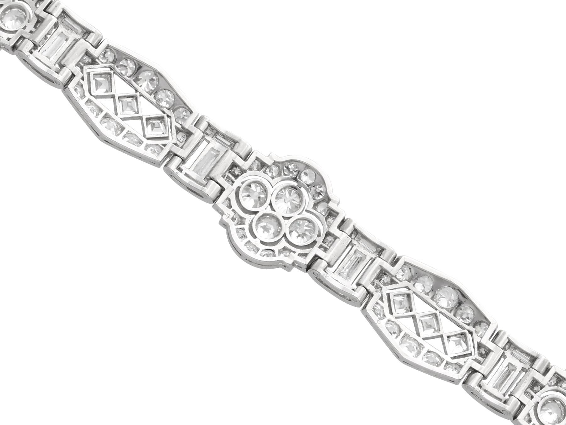 Bracelet Art déco ancien en platine et diamants de 18,36 carats, c. 1920 en vente 2