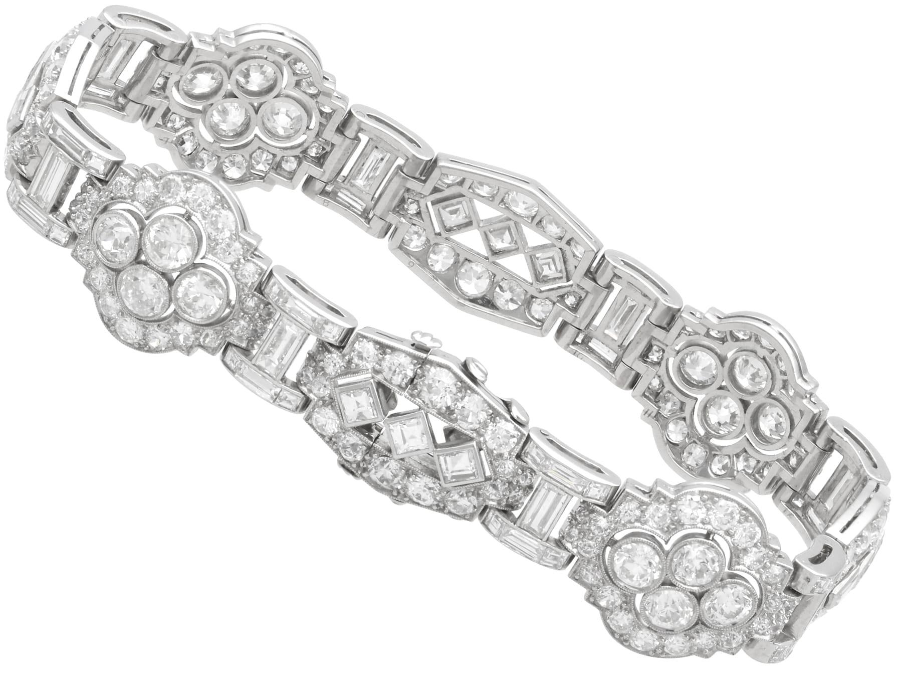 Bracelet Art déco ancien en platine et diamants de 18,36 carats, c. 1920 en vente 3