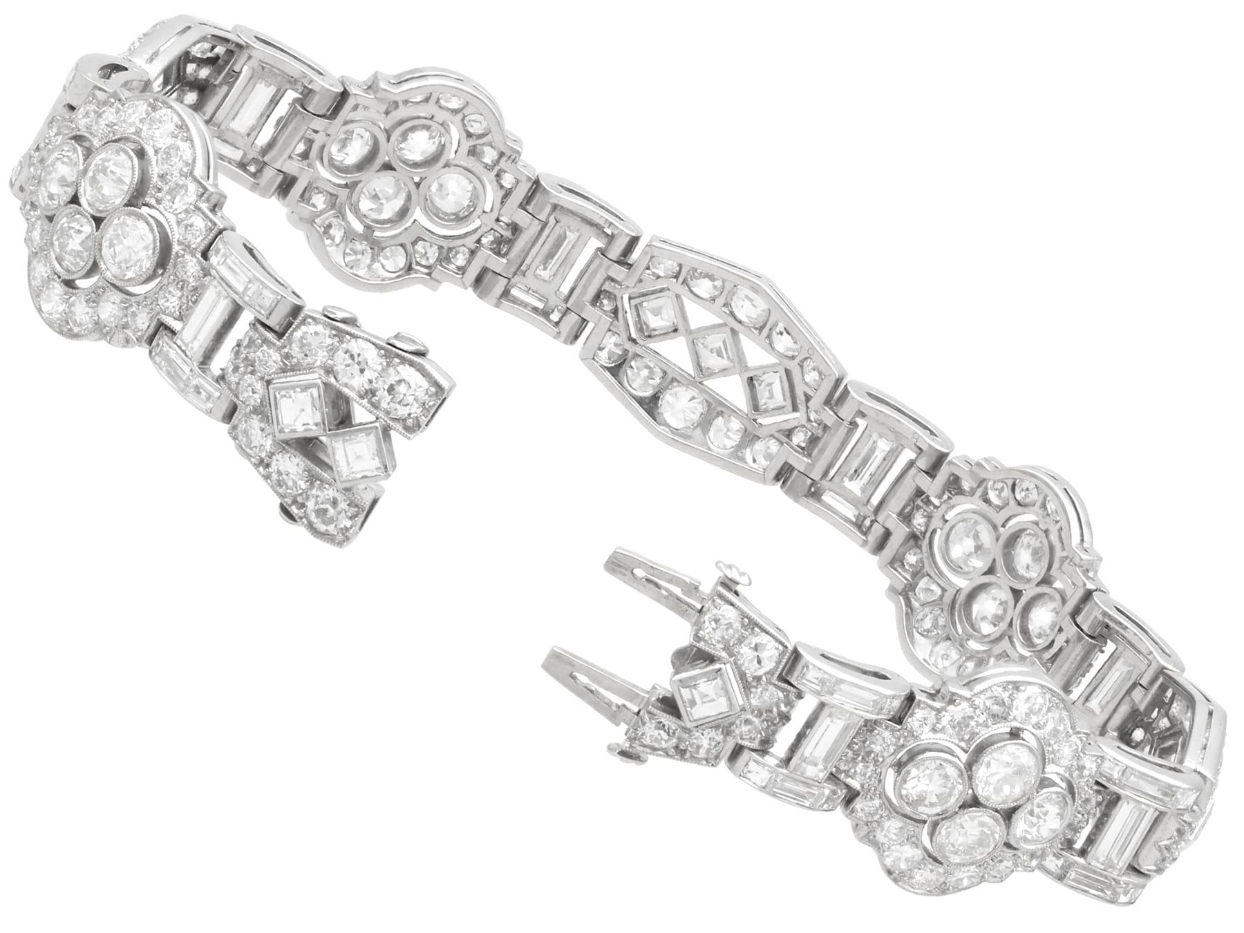 Bracelet Art déco ancien en platine et diamants de 18,36 carats, c. 1920 en vente 4