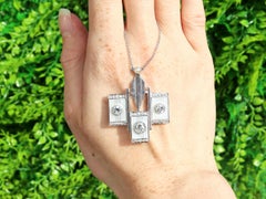 Art Deco 1.87 Carat Diamond Mother of Pearl White Gold Pendant