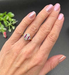 Antique Art Deco 18ct Gold Ruby & Diamond Ring, Circa 1920