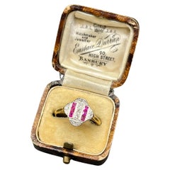 Antique Art Deco 18ct Gold Ruby & Diamond Ring, Circa 1920