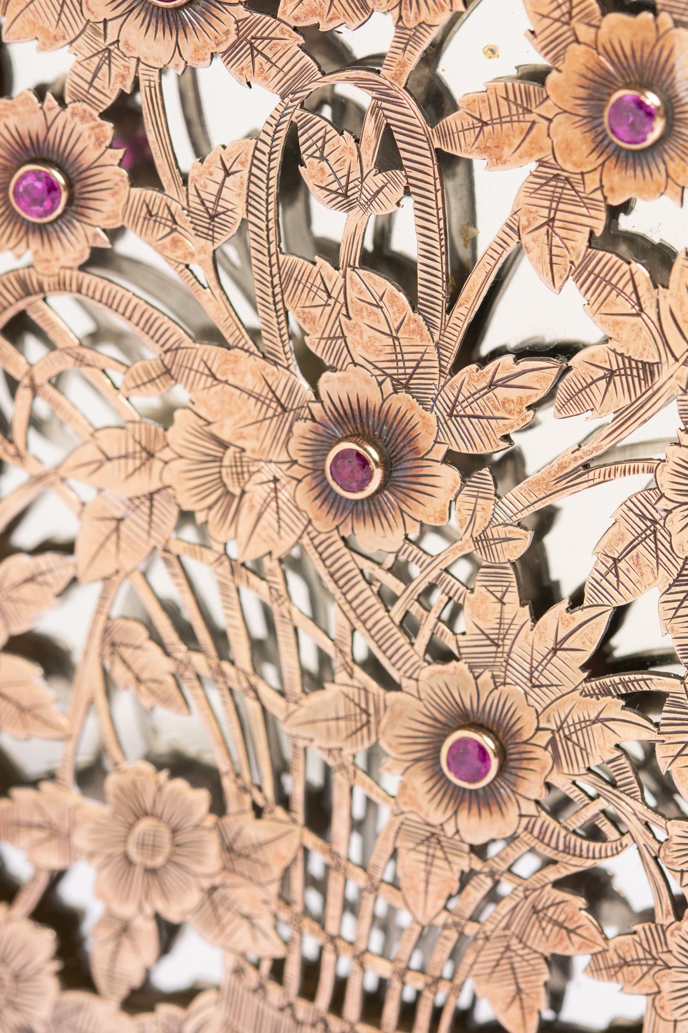 Scatola Minauidere Art Deco Boucheron in argento, oro 18 carati e rubini In condizioni buone in vendita a Portland, England