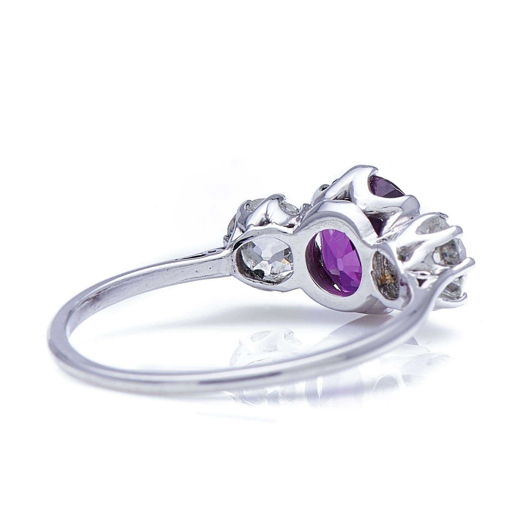natural purple sapphire ring