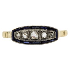 Antique Art Deco 18 Karat Gold and Platinum Diamonds Ring