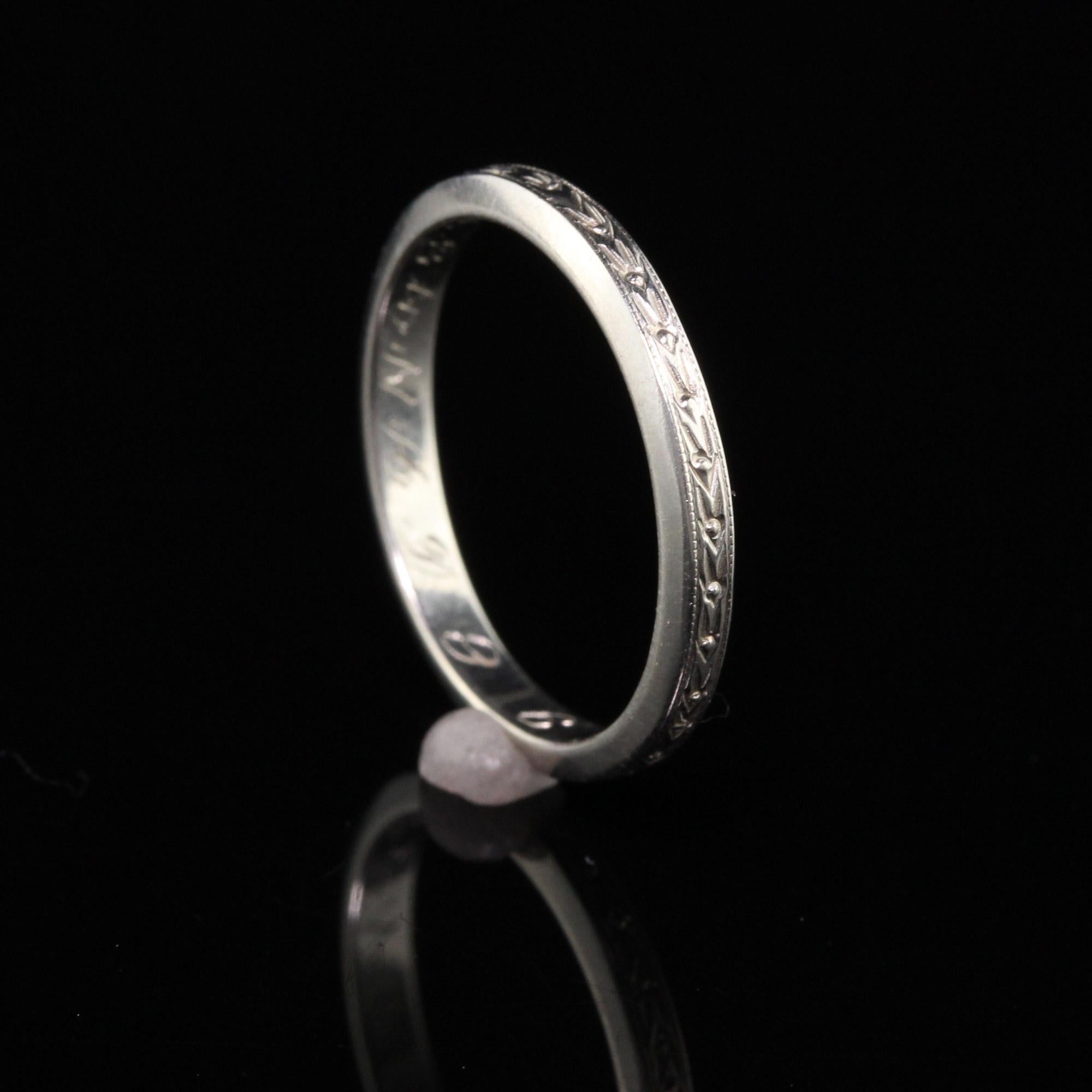 art deco white gold wedding ring