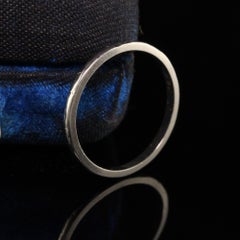 Antique Art Deco 18k White Gold Engraved Wedding Band