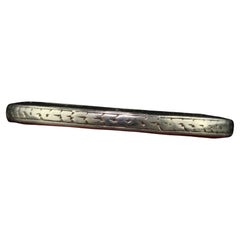 Fascia nuziale incisa in oro bianco bicolore in stile Art Deco 18K - Misura 4 1/2