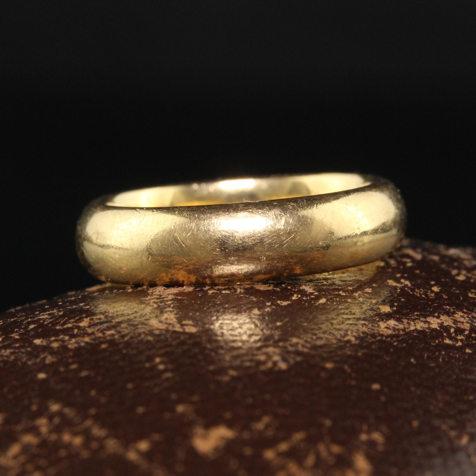 Arte Antiques Art Deco Or Jaune 18K Alliance Classique - Taille 6 Bon état - En vente à Great Neck, NY
