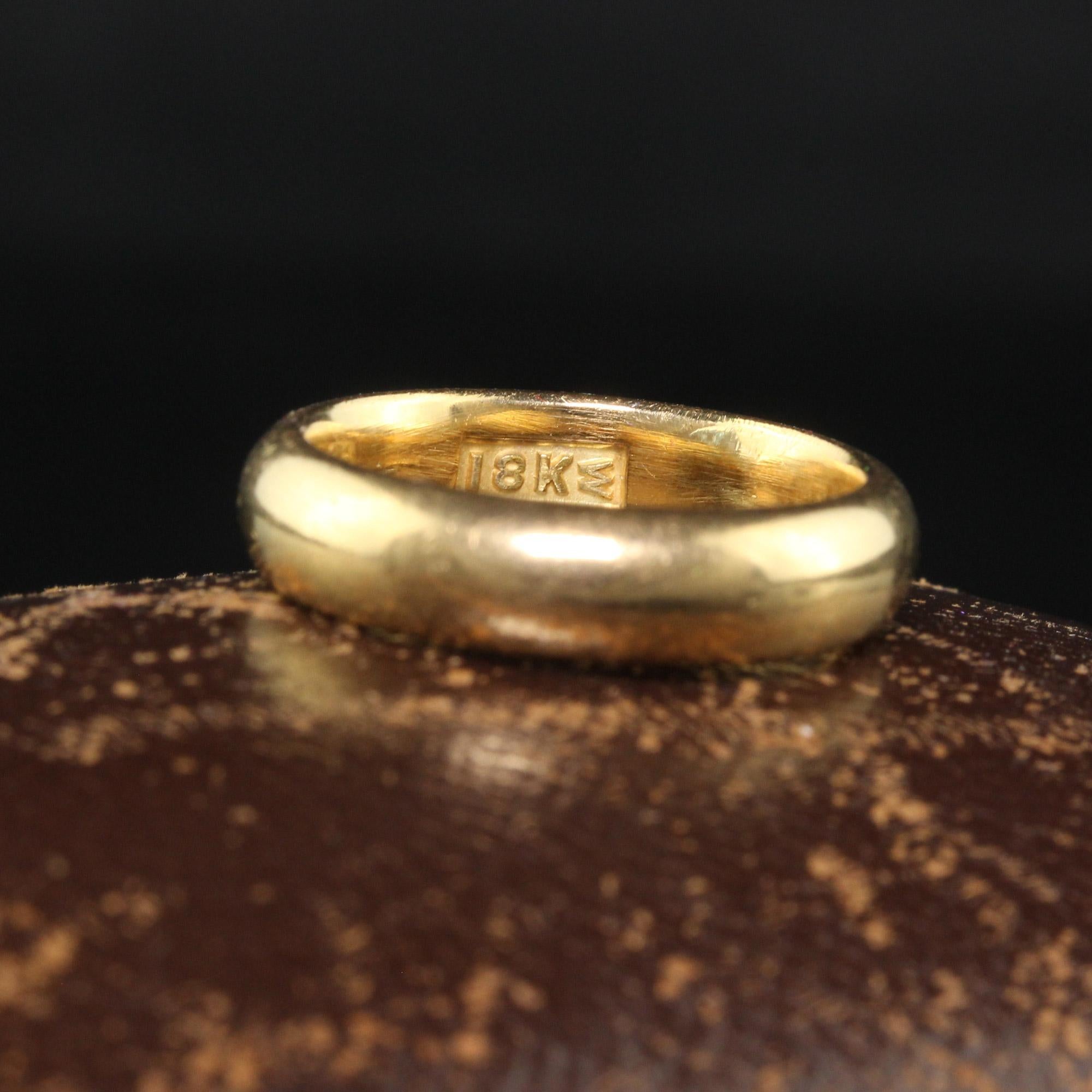 Arte Antiques Art Deco Or Jaune 18K Alliance Classique - Taille 6 Pour femmes en vente