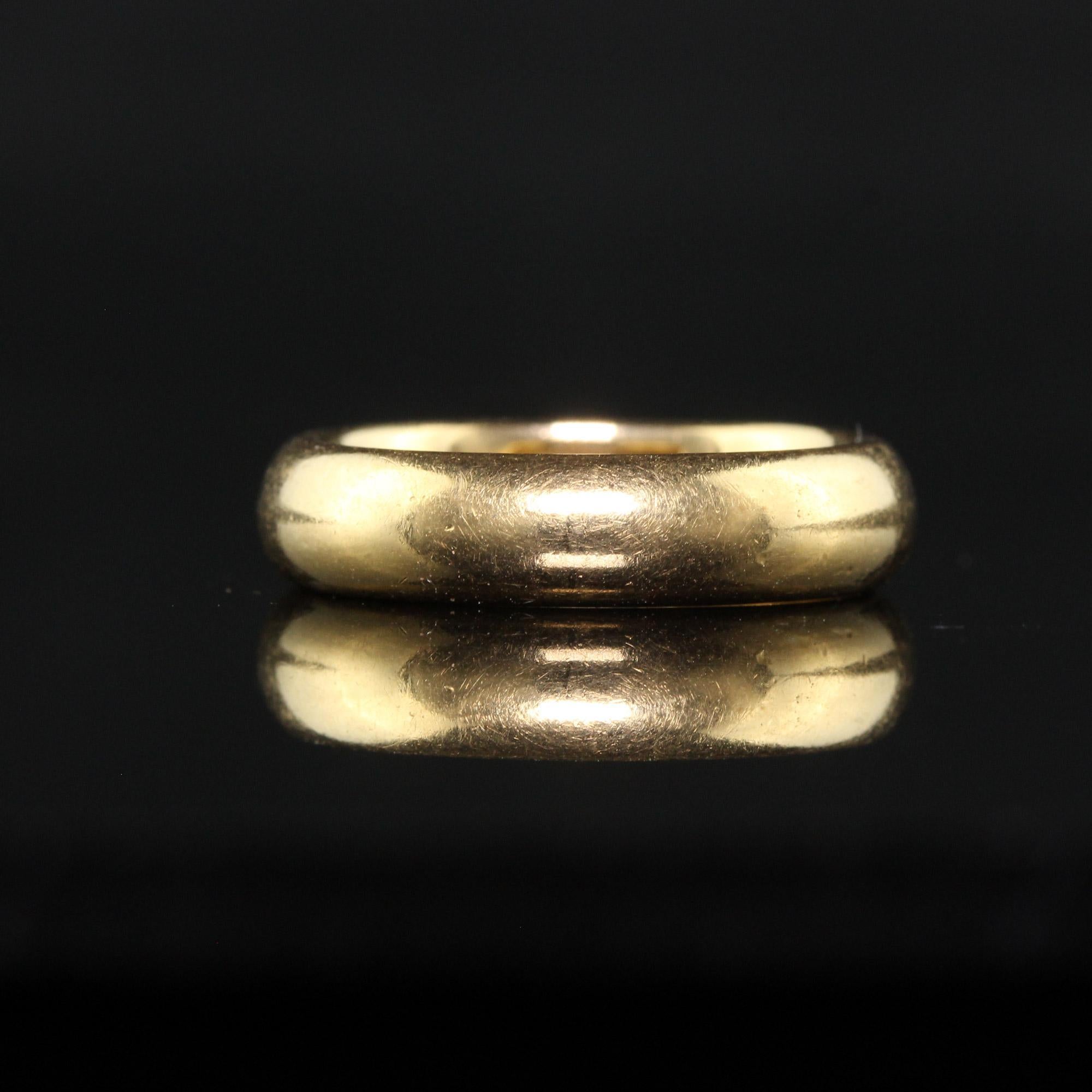 Arte Antiques Art Deco Or Jaune 18K Alliance Classique - Taille 6 en vente 1