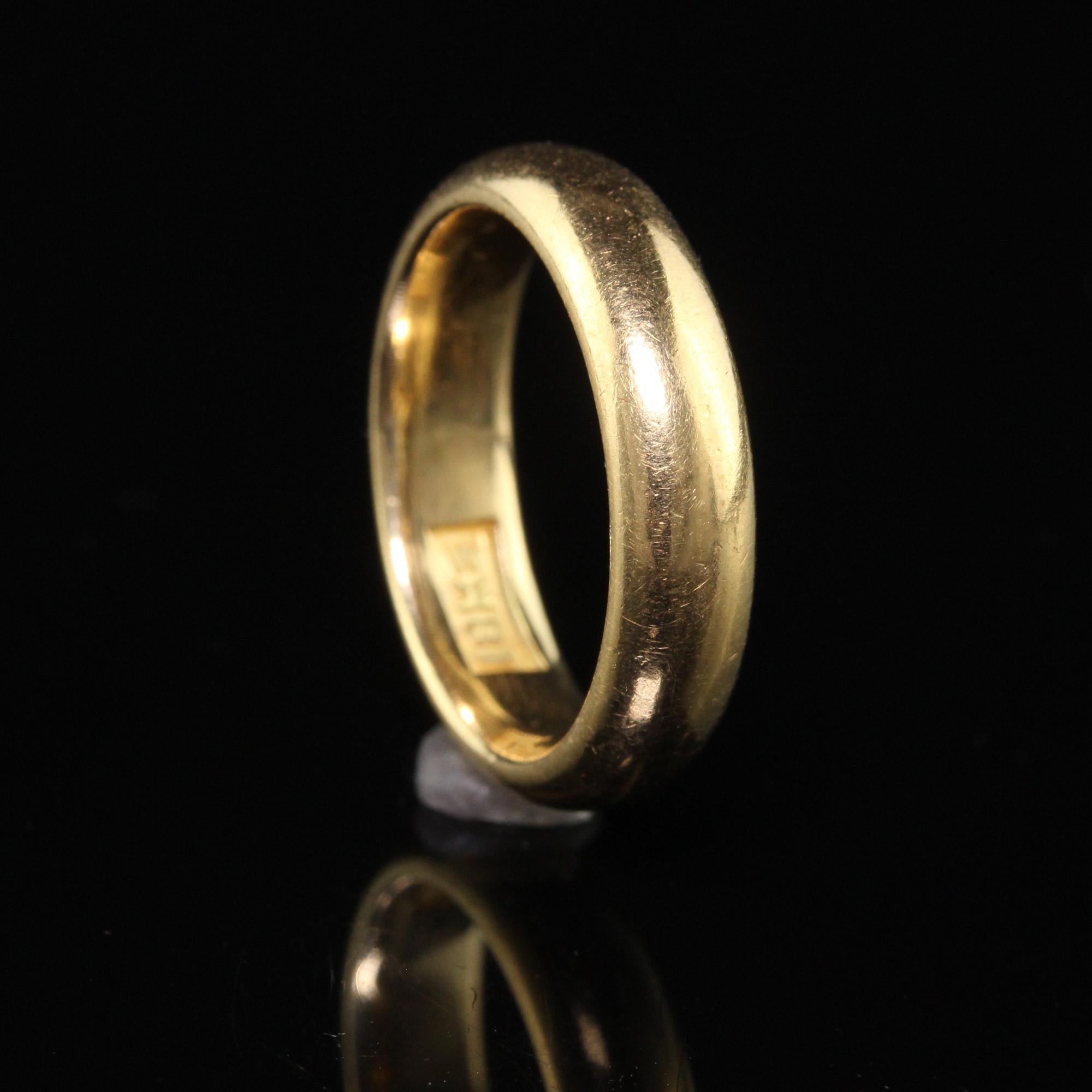 Arte Antiques Art Deco Or Jaune 18K Alliance Classique - Taille 6 en vente 2