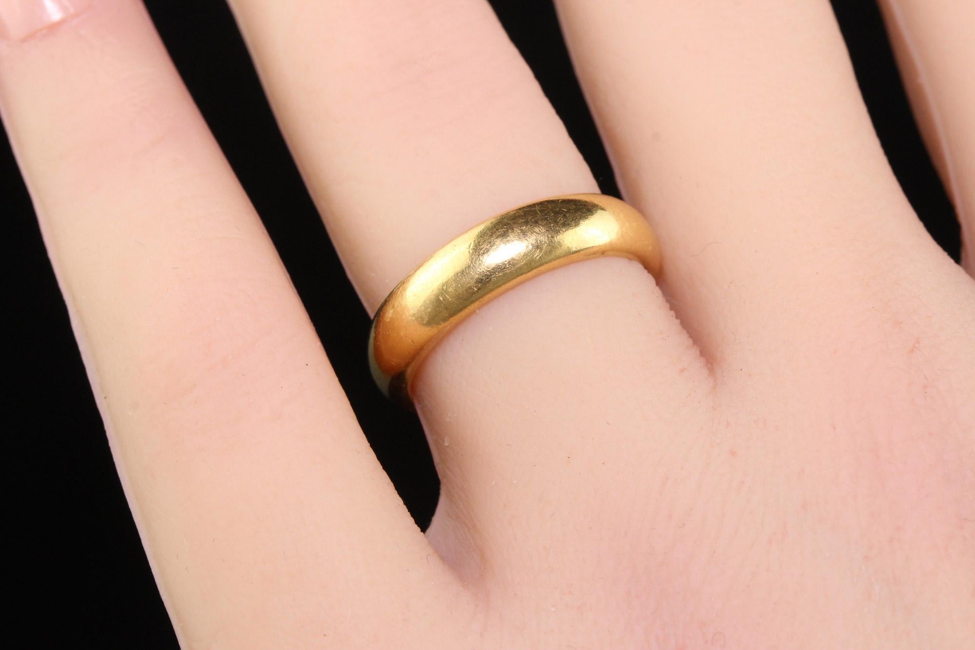 Arte Antiques Art Deco Or Jaune 18K Alliance Classique - Taille 6 en vente 3