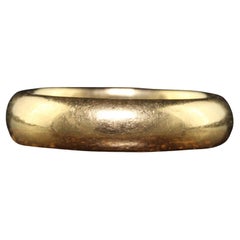 Antike Art Deco 18K Gelbgold Classic Wide Wedding Band - Größe 6