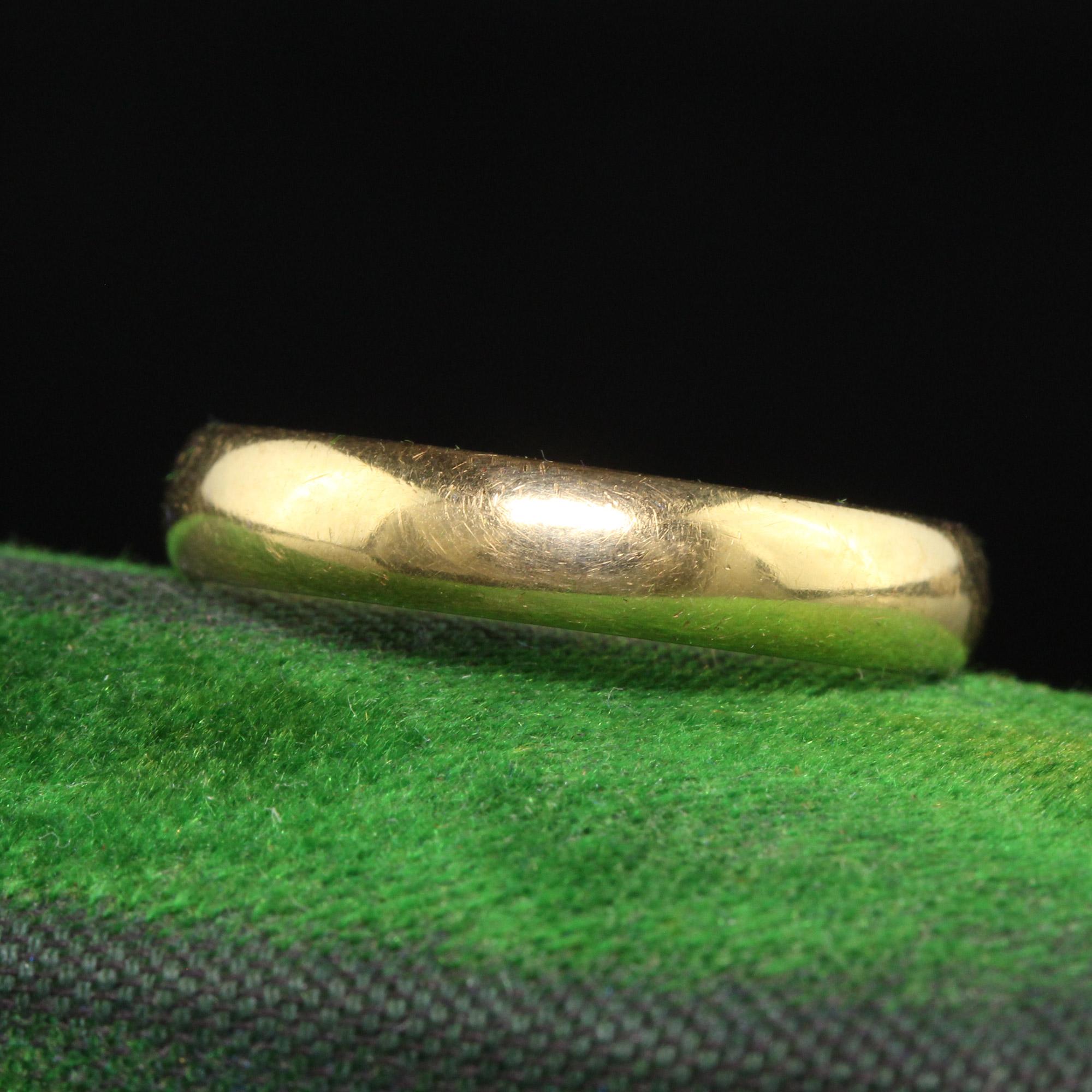 Beautiful Antique Art Deco 18K Yellow Gold Webster Classic Wedding Band - Size 9 3/4. This classic wedding band is crafted in 18k yellow gold. The band is in good condition and has a great width that is not too thin or thick. The inside of the band
