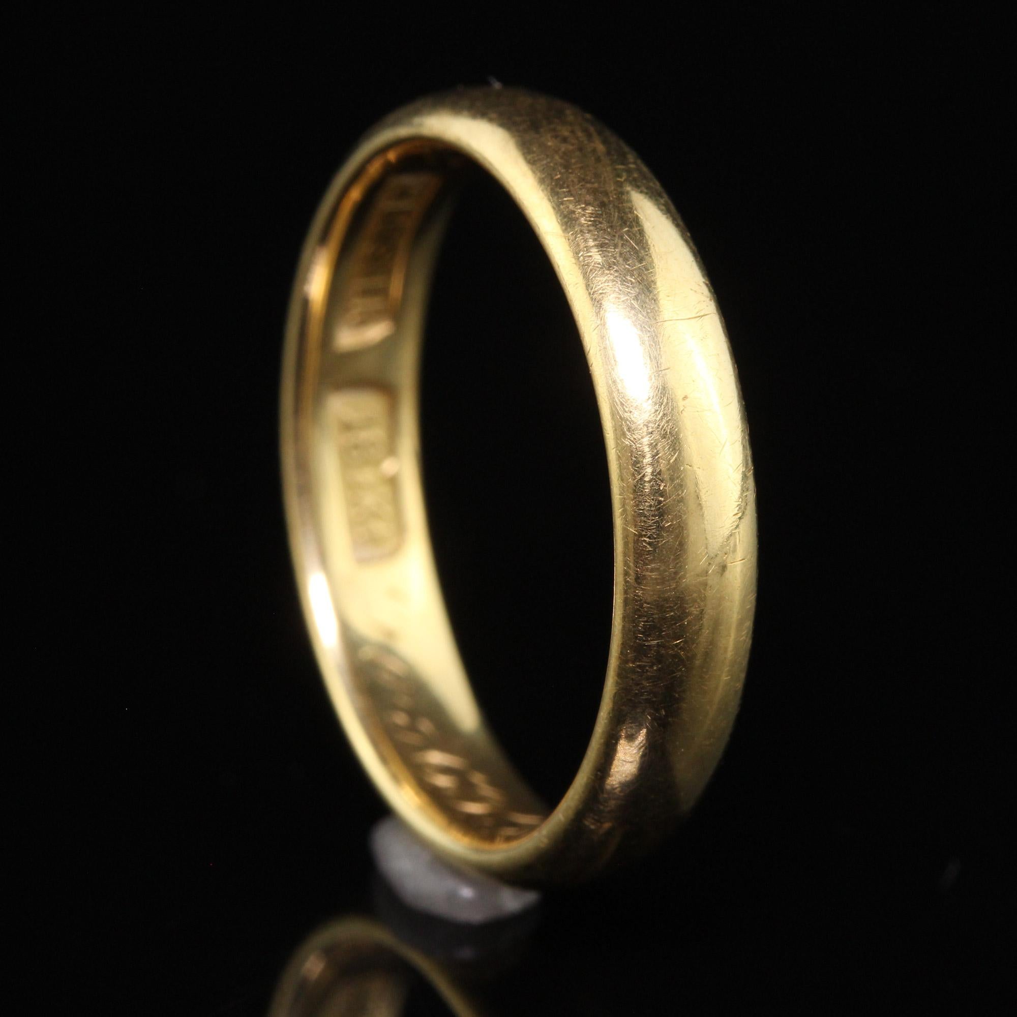 Antique Art Deco 18K Yellow Gold Webster Classic Wedding Band - Size 9 3/4 3