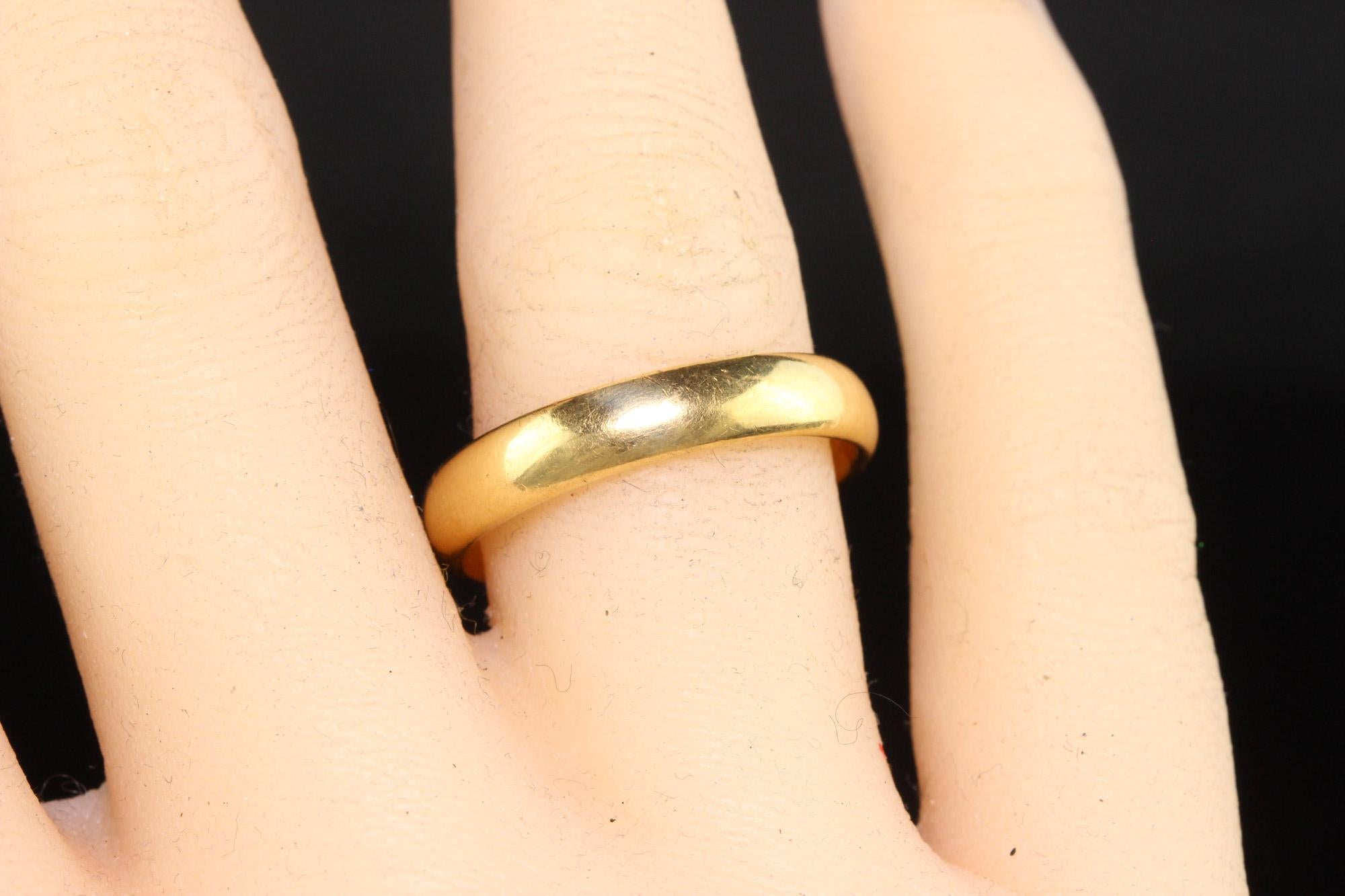 Antique Art Deco 18K Yellow Gold Webster Classic Wedding Band - Size 9 3/4 4