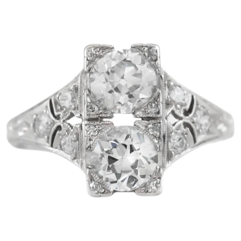 Antique Art Deco 1920 1.70 Carat Diamond Dinner Ring