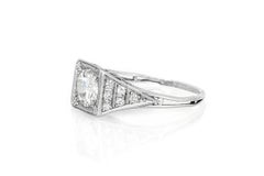 Antique Art Deco 1920s 1.00 Carat Old European Cut Diamond Engagement Ring