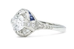 Antique Art Deco 1920s 1.20 Carat Old European Cut Diamond Engagement Ring