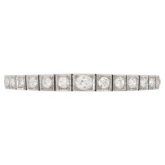 Bracelet ligne Art déco antique des années 1920 avec 12,50 carats de diamants