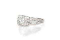 Antique Art Deco 1920s 1.32 Carat Old European Cut Diamond Engagement Ring