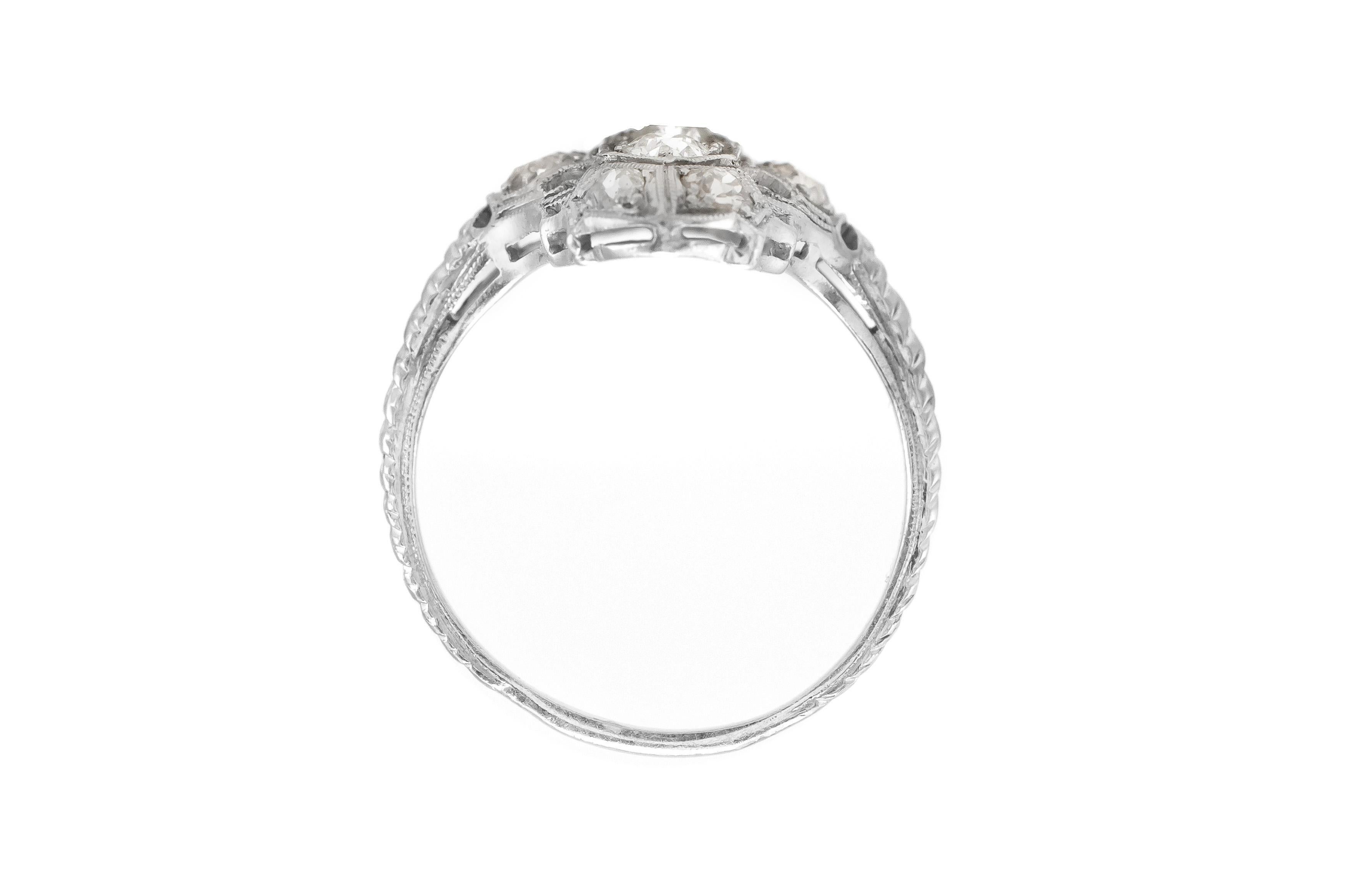 Antiker Art Deco 1920er Jahre 1,50 Karat Diamant Dinner Ring (Alteuropäischer Schliff) im Angebot