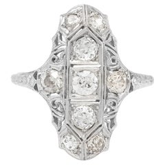 Antiker Art Deco 1920er Jahre 1,50 Karat Diamant Dinner Ring
