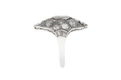 Antique Art Deco 1920s 1.50 Carat Old European Cut Diamond Dinner Ring