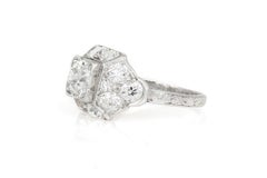 Antique Art Deco 1920s 1.60 Carat Old European Cut Diamond Engagement Ring