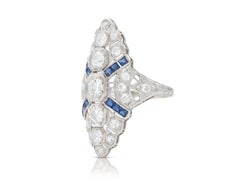 Antique Art Deco 1920s 1.80 Carat Diamond Dinner Ring with Diamonds