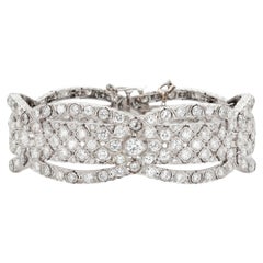 Antique Art Deco 1920s 20.00 Carat Old European Cut Diamond Bracelet