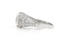 Antique Art Deco 1920s 2.15 Carat Old European Cut Diamond Engagement Ring