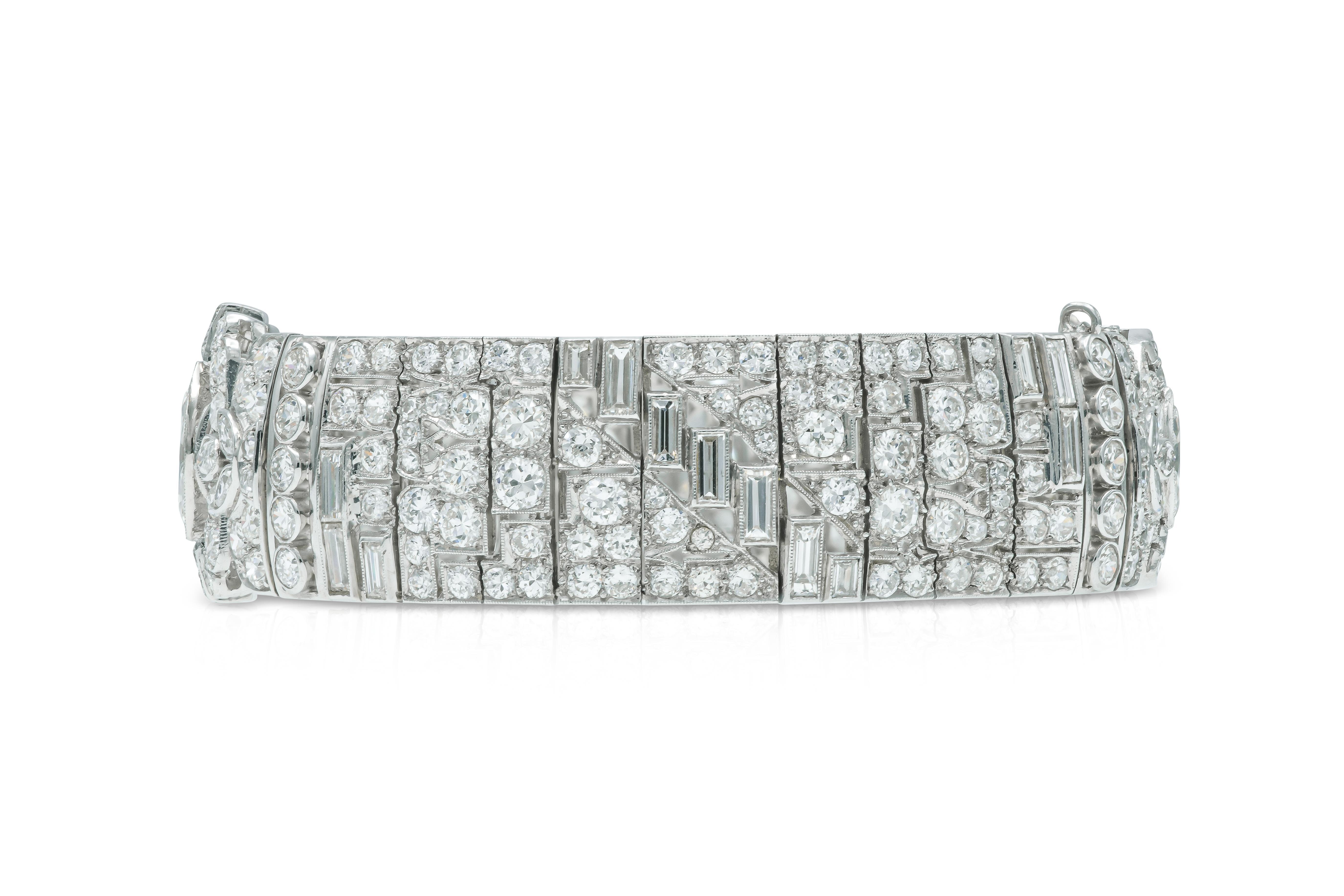 Bracelet Art déco ancien des années 1920 avec diamants 22,30 carats Bon état - En vente à New York, NY