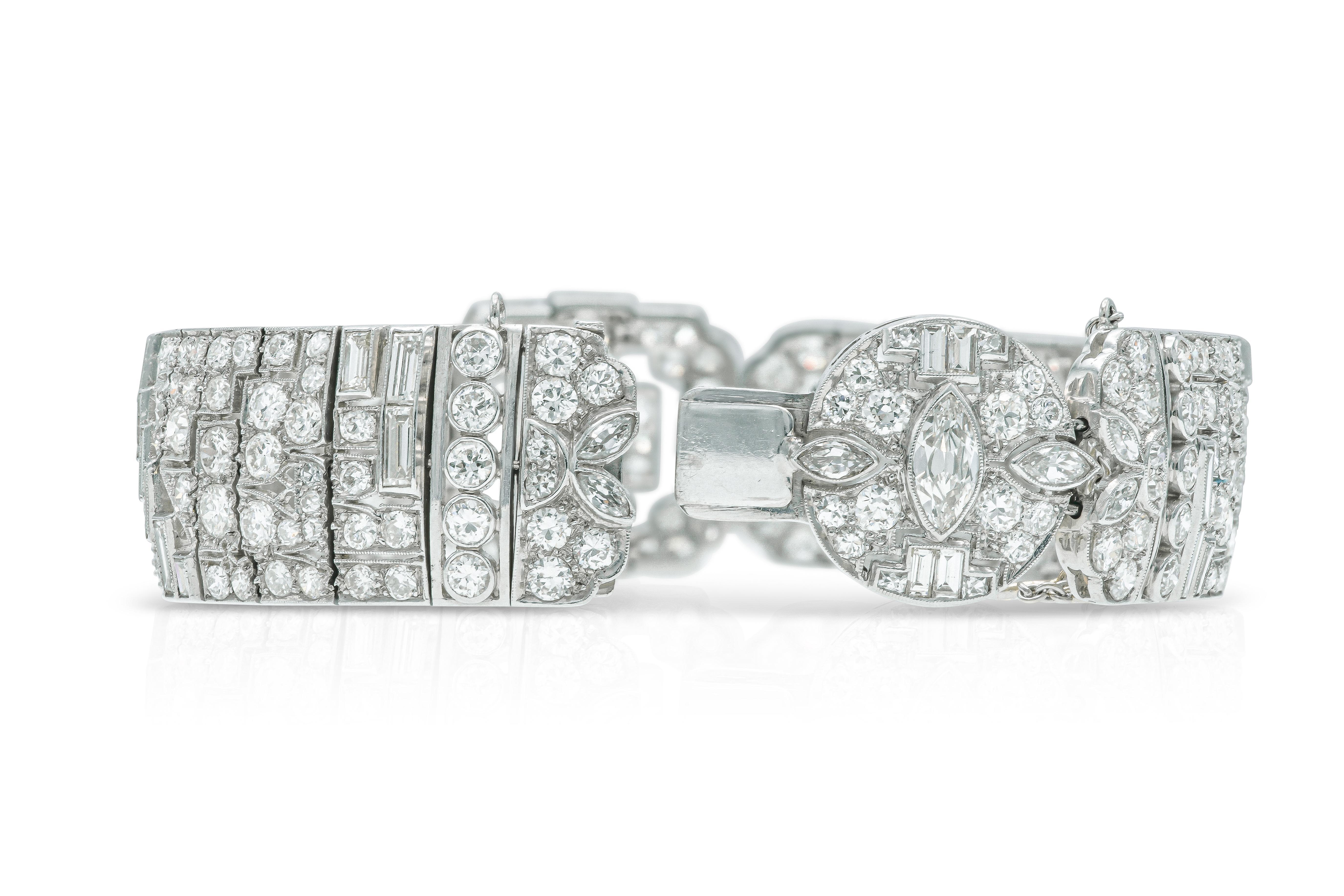 Bracelet Art déco ancien des années 1920 avec diamants 22,30 carats Pour femmes en vente