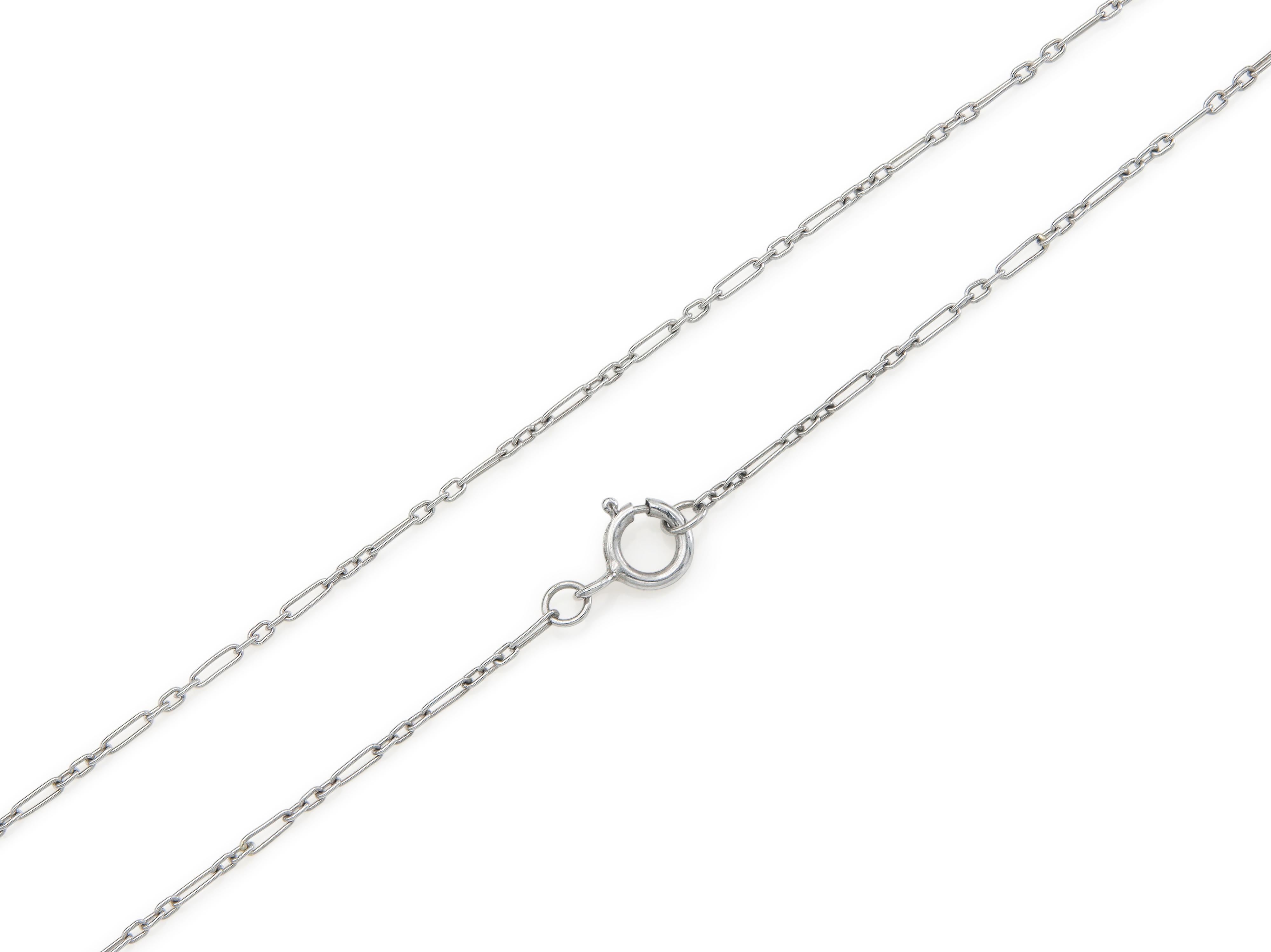 Taglio antico europeo Collana con ciondolo a goccia con diamante da 2,50 carati in stile antico Art Deco anni '20 in vendita