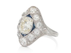 Antique Art Deco 1920s 2.50 Carat Old Mine Cut Diamond Dinner Ring