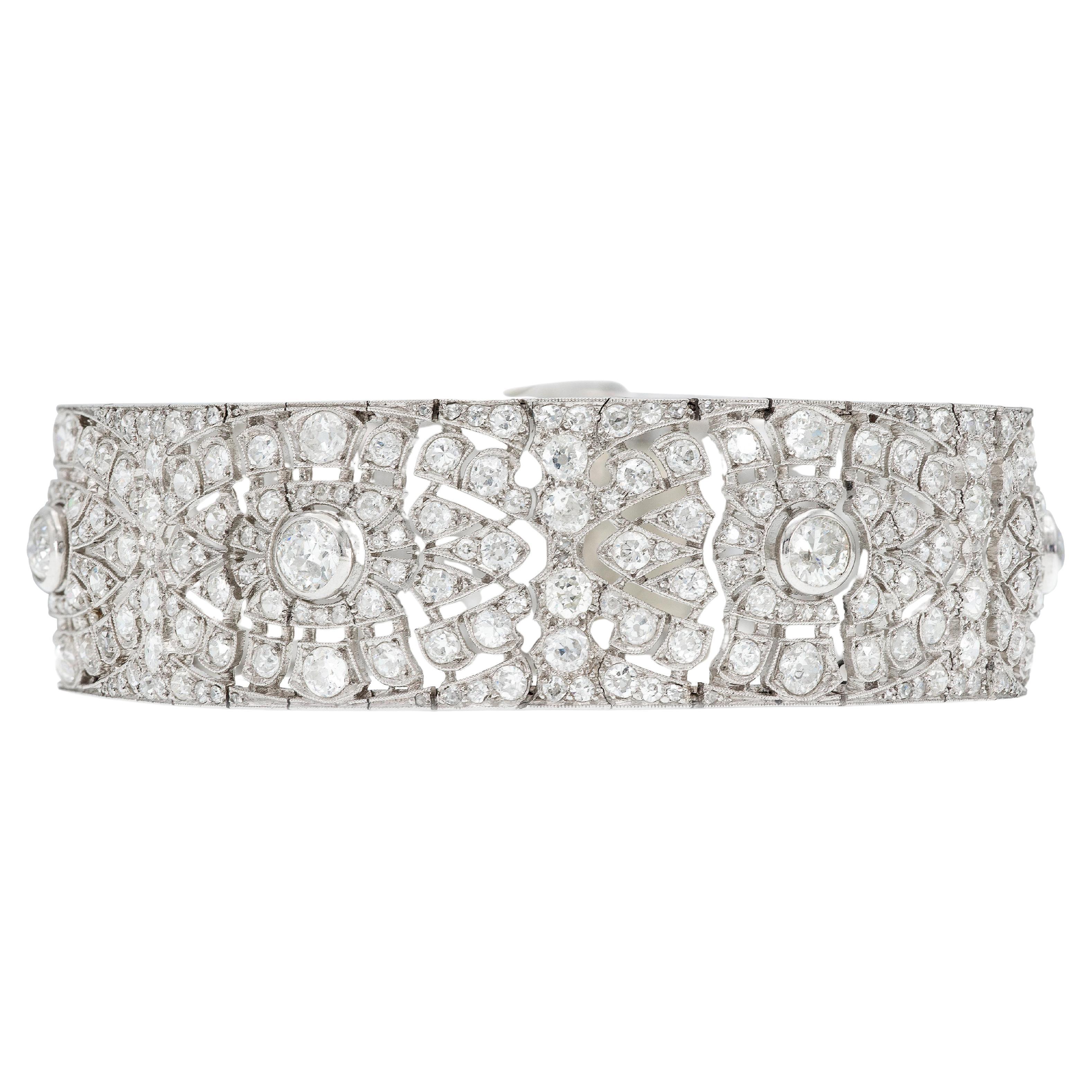 Antique Art Deco 1920s 25.00 Carat Diamond Bracelet
