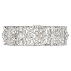 Bracelet Art déco ancien des années 1920 avec diamants de 25,00 carats