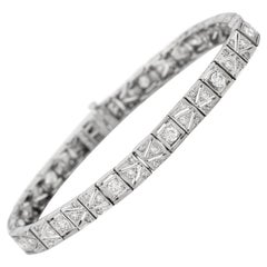 Antique Art Deco 1920s 3.00 Carat Diamond Line Bracelet